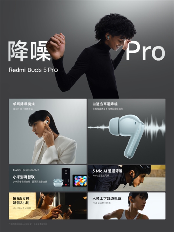 leyu乐鱼399元起 Redmi Buds 5 Pro发布：52dB超强降噪(图3)