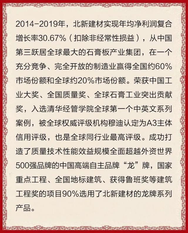 乐鱼体育业绩逆势增长市值再创新高 北新建材2020半年报大盘点(图3)